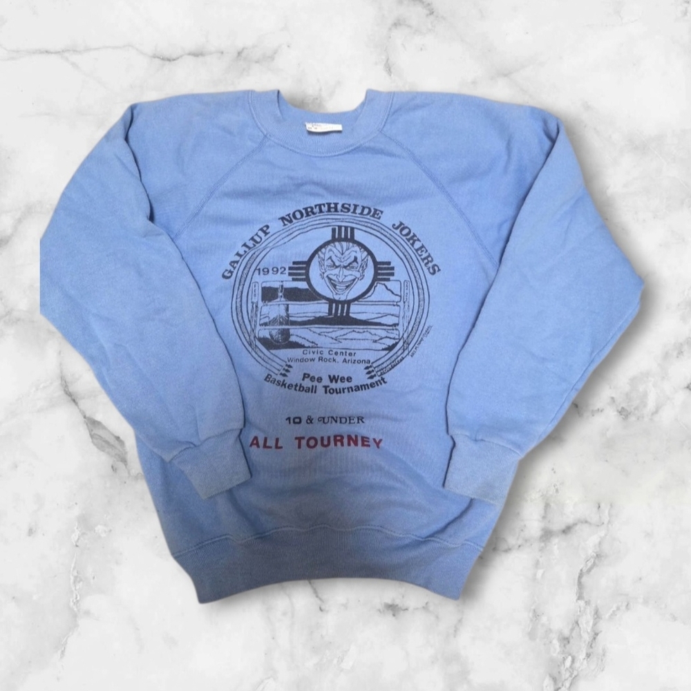 Vintage 90s Gallup Northside Jokers Basketball Tournament ALL TOURNEY Crewneck